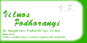 vilmos podhoranyi business card